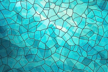 Turquoise Mosaic: Vintage Abstract Illustration in Vibrant Colors