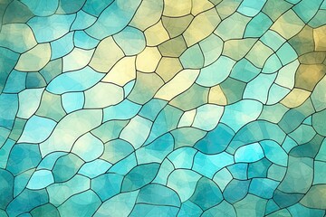 Turquoise Color Mosaic: Vintage Abstract Illustration with a Twist!