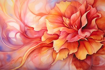 Vibrant Watercolor Canvas: Embracing Warm Colors of Serenity