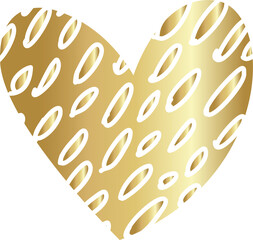 Heart line pattern gold color