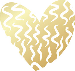 Heart line pattern gold color