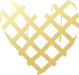 Heart line pattern gold color