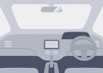 運転席の背景イラスト
