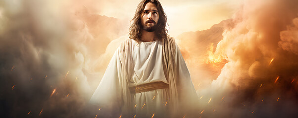 Jesus Christ, Savior of mankind. Banner - obrazy, fototapety, plakaty