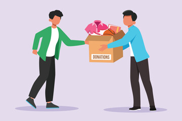 The Act of Giving concept. Colored flat vector illustration isolated.