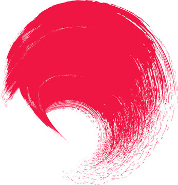 red Circle brush stroke vector isolated on white background. red circle brush stroke. paintbrush design template. Round grunge hand drawn circle shape