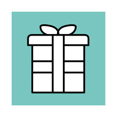 Gift Box Square Icon Vector Illustration. Christmas Icons. Use for Xmas, Decoration, Greeting Card Etc.