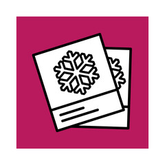 Christmas Photo Square Icon Vector Illustration. Christmas Icons. Use for Xmas, Decoration, Greeting Card Etc.