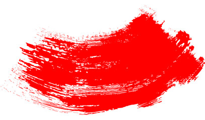 red vector watercolor brush strokes. Grunge hand drawn paint brush. red Curved brush stroke
