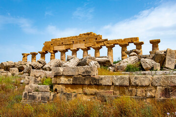 Temple C in Selinunte Archaeological Park - Sicily - Italy