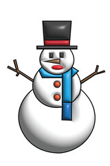 snowman on a white background