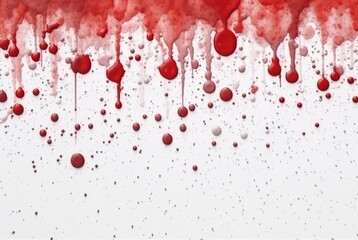 white wall background with red watercolor drops. generative ai