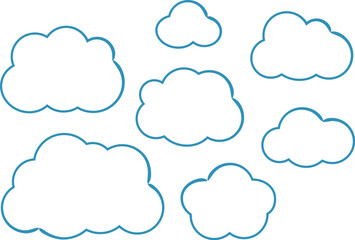シンプルな雲のイラストセット
