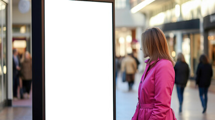 Digital Signage totem in the street, ideal for customization - obrazy, fototapety, plakaty
