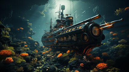 3d realistic submarine