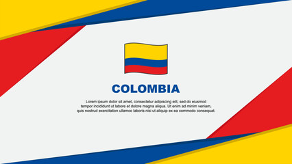 Colombia Flag Abstract Background Design Template. Colombia Independence Day Banner Cartoon Vector Illustration. Colombia