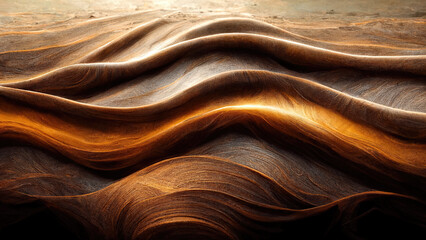 Gradient brown waves as Background - Artificial Art