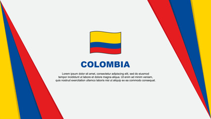 Colombia Flag Abstract Background Design Template. Colombia Independence Day Banner Cartoon Vector Illustration. Colombia Flag