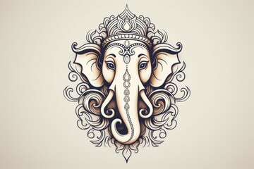 God Ganesha. Religious concept. Portrait with selective focus and copy space - obrazy, fototapety, plakaty