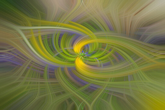 Green, Yellow, & Purple Abstract Art Twirl
