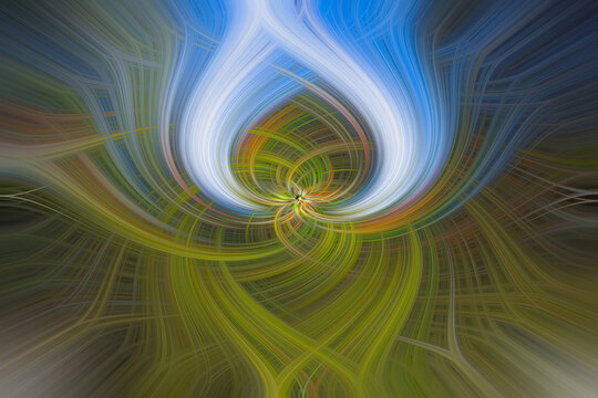 White, Blue, & Green Abstract Art Twirl
