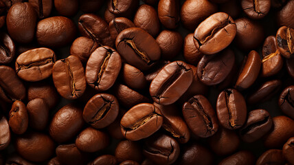 coffee bean texture, arabica background, fresh roasted black coffee beans - obrazy, fototapety, plakaty