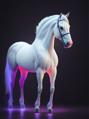 A very beautiful white color photo of a horse Generative AI