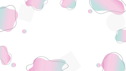 カラフルなグラデーション　抽象的な液体シェイプのベクターイラスト