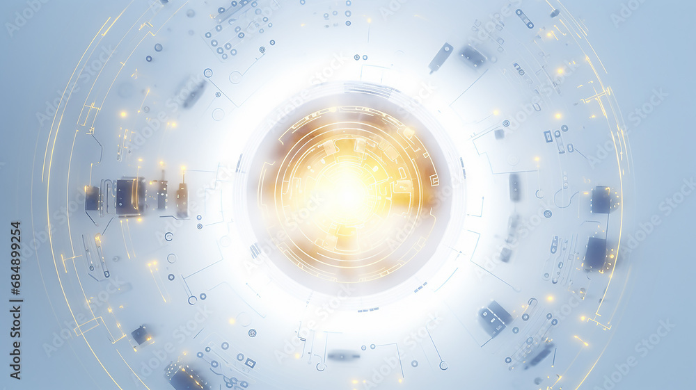 Aufkleber white computer chip light fluorescent button isolated on the background computer graphics website design