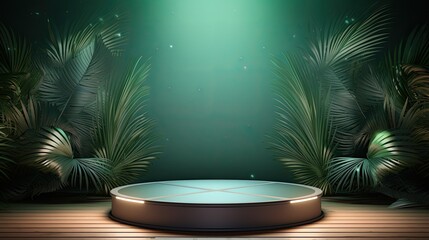 Obraz premium 3d scene podium for presentation your product with nature theme background
