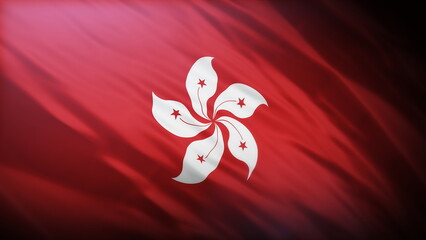 3d rendering illustration of Hong Kong flag waving