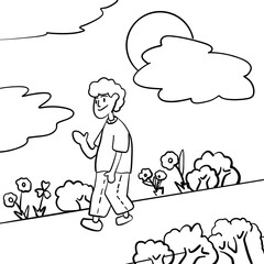 person with a tree coloring picture