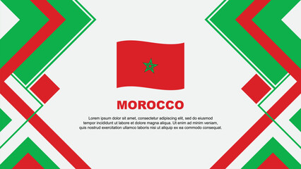 Morocco Flag Abstract Background Design Template. Morocco Independence Day Banner Wallpaper Vector Illustration. Morocco Banner