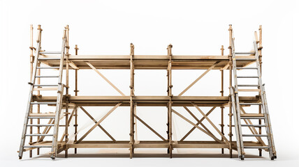 scaffolding isolated on white background abstract development installation construction site