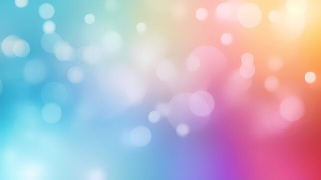 Bokeh in abstract rainbow gradient pastel background，abstract art background