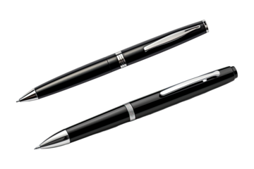 Black ballpoint pen on white background