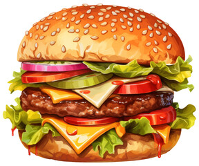 hamburger isolated on white background