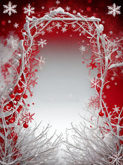 A photo of christmas background with white snowflakes Generative AI