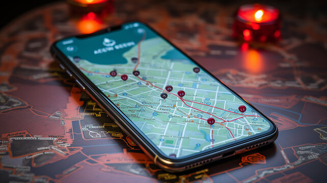 idea navigation map in smartphone.