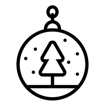 Christmas Ball Line Icon Design Vector
