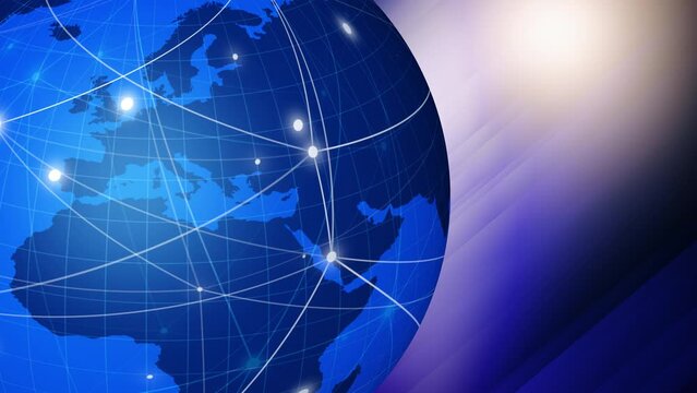 Rotating globe breaking news and international updates global information, modern technology, and world affairs in spinning world background