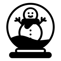 Snow Globe Glyph Icon Design Vector