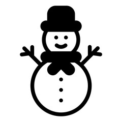 Snowman Glyph Icon Design Vector