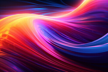 Neon wave background with created with generative ai