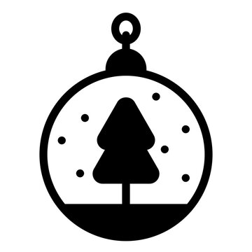Christmas Ball Glyph Icon Design Vector