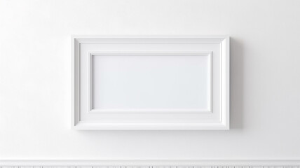 white horizontal frame on white background isolated with copy space.