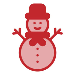 Snowman Dual Tone Icon Design Vector
