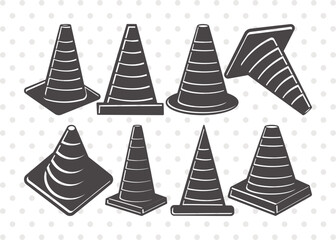 Traffic Cones Clipart SVG Cut File | Cones Svg | Hazard Cone Svg | Construction Cone Svg | Road Cone Svg | Safety Cone Svg | Traffic Cones Svg Bundle