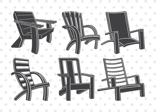 Adirondack Chair SVG, Chair Clipart, Chair Svg, Beach Chair Svg, Lounge Chair Svg, Muskoka Chair Svg, Porch Chair Svg, Lake Chair Svg, Adirondack Chair Bundle