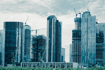 The construction of skyscrapers in China, the concept of the real estate market crisis and the...